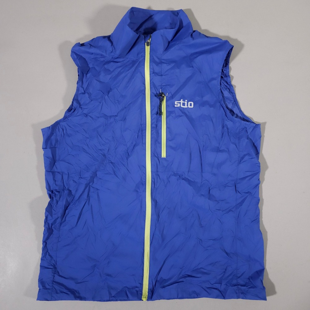 Stio Second‎ Light Vest Mens S Blue Windproof Recycled Nylon Full Zip SS24AG3